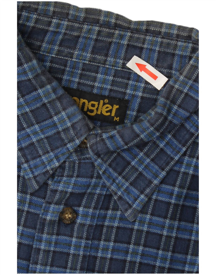 Wrangler Flanelskjorte til mænd mellemblå ternet bomuld