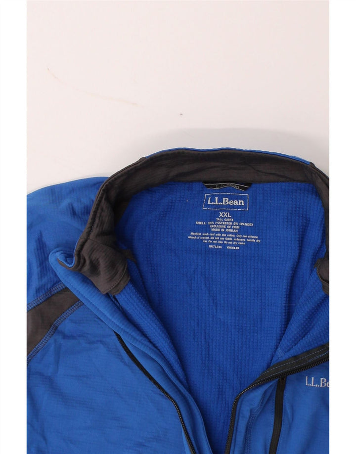 L.L.BEAN Mens Zip Neck Pullover Tracksuit Top 2XL Blue Colourblock Vintage L.L.Bean and Second-Hand L.L.Bean from Messina Hembry 