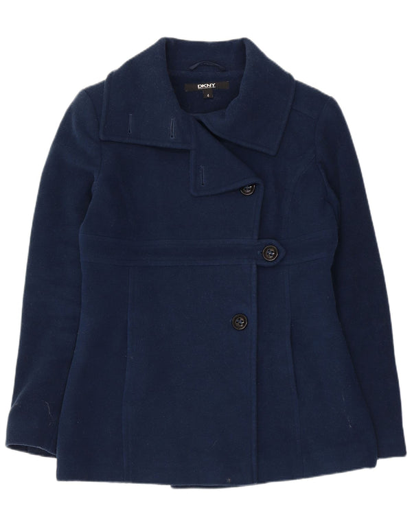 Dkny Dame Overfrakke US 4 Small Navy Blue Wool