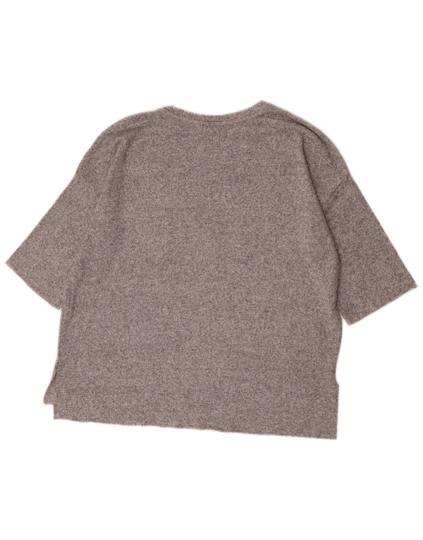 Zara Dame Trafaluc Oversized T-Shirt Top UK 10 Small Grey Flecked