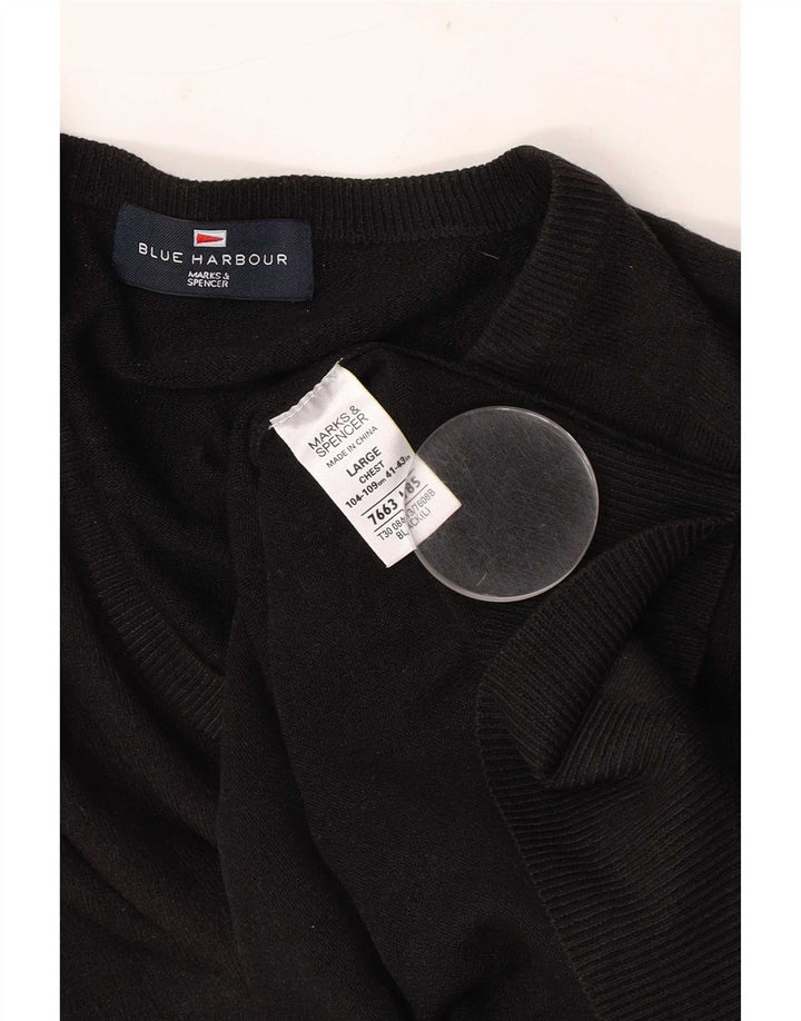 Marks & Spencer Herre V-hals sweater UK 41/43 Large Black