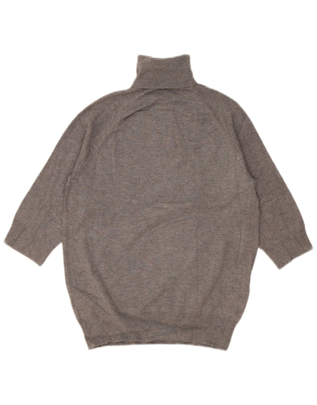 Zara dametrøje 3/4-ærmet trøje med rullehals UK 12 Medium Grå Viscose