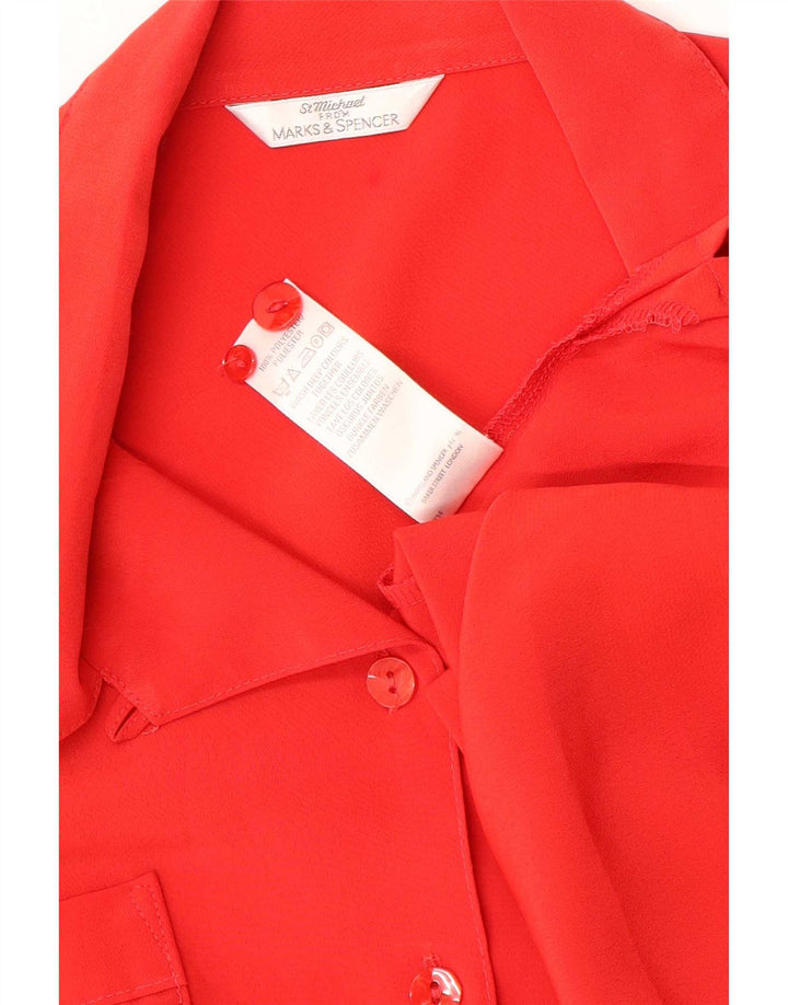 Marks & Spencer Womens St. Michael Shirt Blouse UK 16 Large Red Polyester