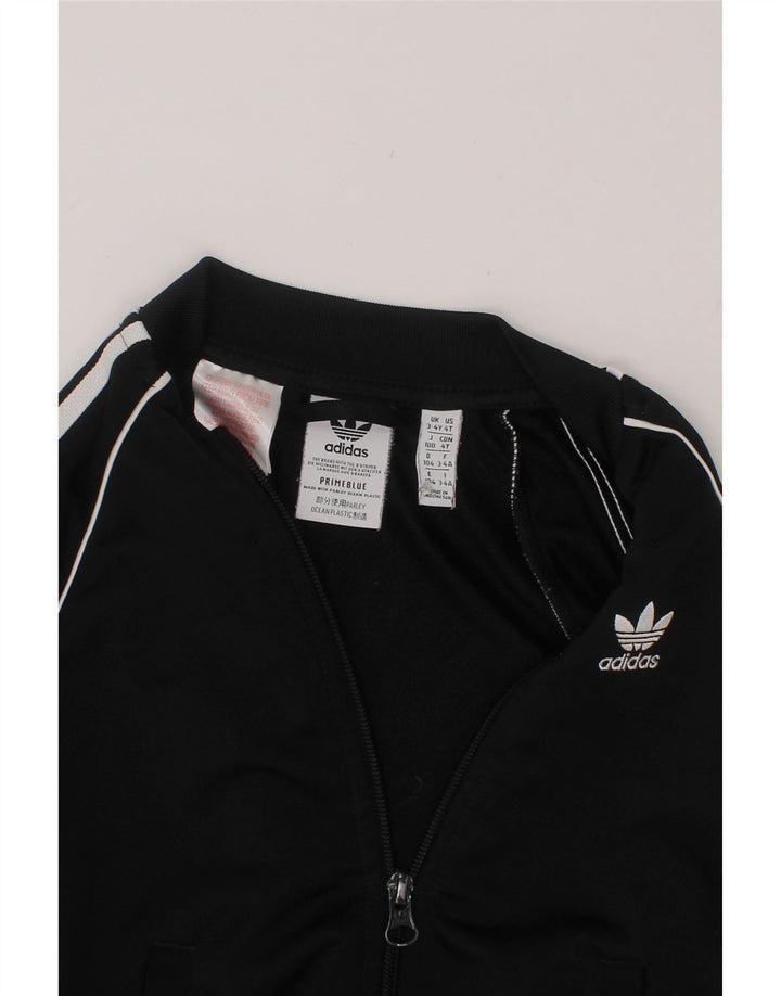 ADIDAS Boys Tracksuit Top Jacket 3-4 Years Black Polyester Vintage Adidas and Second-Hand Adidas from Messina Hembry 