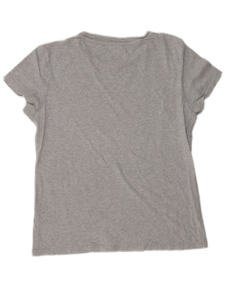 Tommy Hilfiger Dame Grafisk T-Shirt Top UK 14 Medium Grå