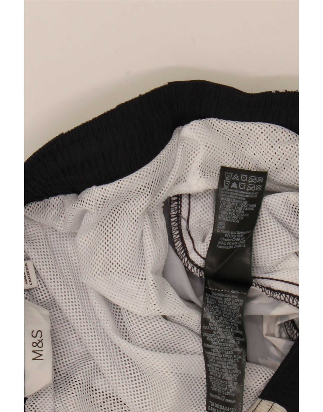 Marks & Spencer Badeshorts til mænd Medium Black Floral Polyester