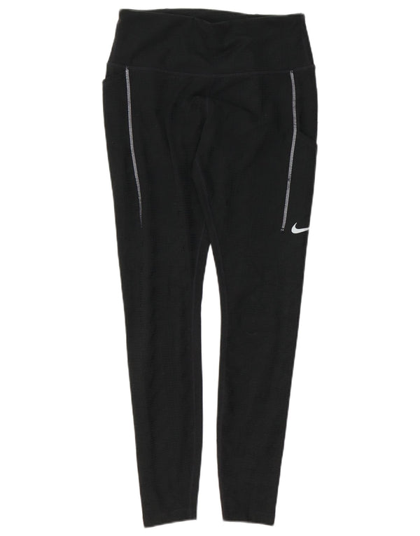 Nike Dame Dri Fit Leggings UK 14 Medium Sort Polyester