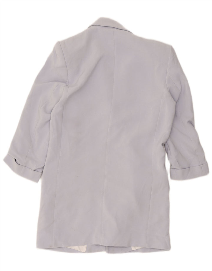 Zara Dame Open Loose Fit Blazer Jacket UK 6 XS Lilla Polyester