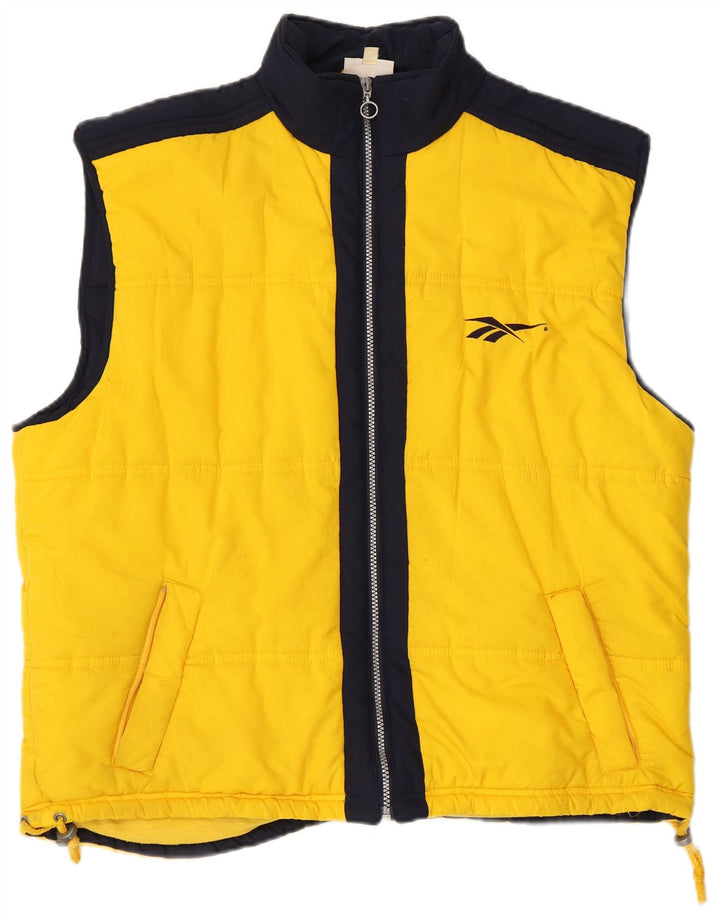 Reebok Herre Polstret Gilet UK 40 Large Yellow Colourblock Polyester