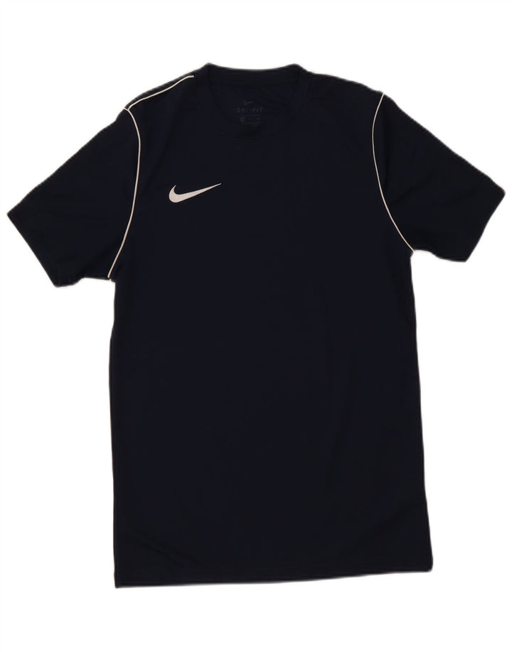 Nike herre Dri Fit T-shirt top lille marineblå polyester