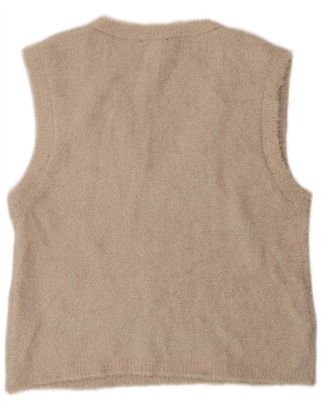 Zara Dame Vest Tank Top UK 14 Medium Beige Polyester