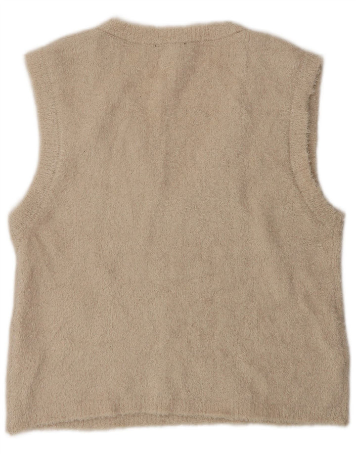 Zara Dame Vest Tank Top UK 14 Medium Beige Polyester