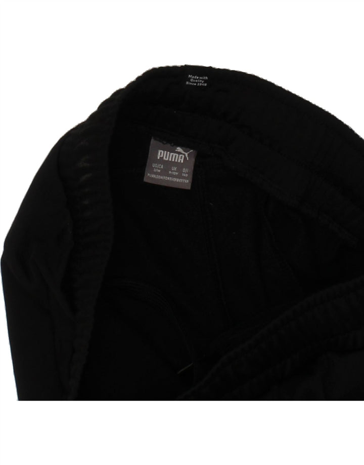 PUMA Boys Tracksuit Trousers Joggers 9-10 Years  Black Polyester Vintage Puma and Second-Hand Puma from Messina Hembry 