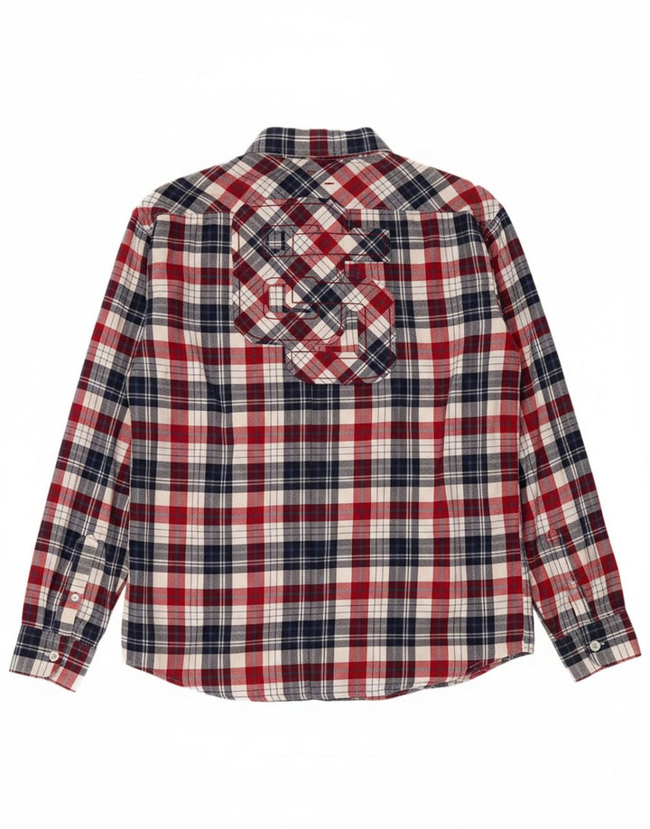 TOMMY HILFIGER Boys Graphic Shirt 13-14 Years Multicoloured Plaid Cotton