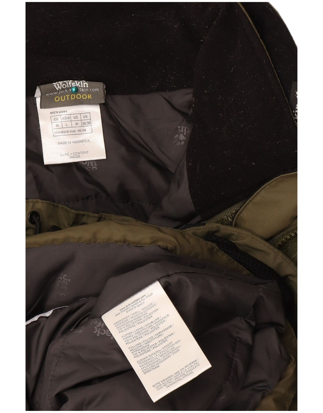 JACK WOLFSKIN Herre Windbreaker Jacket UK 36/38 Medium Khaki Colourblock