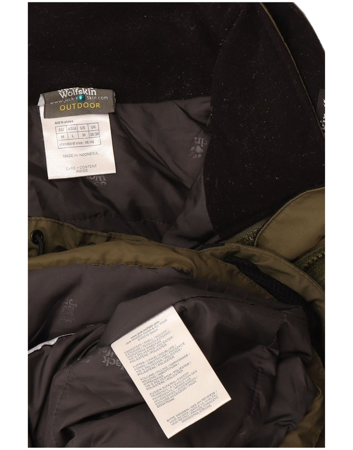 JACK WOLFSKIN Herre Windbreaker Jacket UK 36/38 Medium Khaki Colourblock