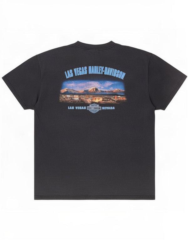 Harley Davidson Herre Las Vegas Grafisk T-Shirt Top XL Sort Bomuld