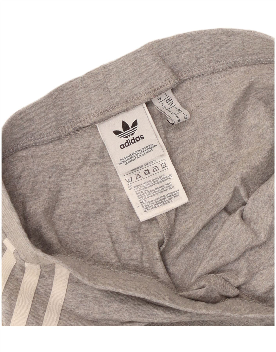 Adidas Dame Leggings UK 10 Små Grå Bomuld