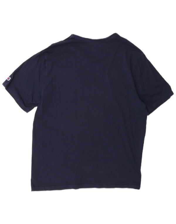 Champion Herre grafisk T-shirt top XL marineblå bomuld