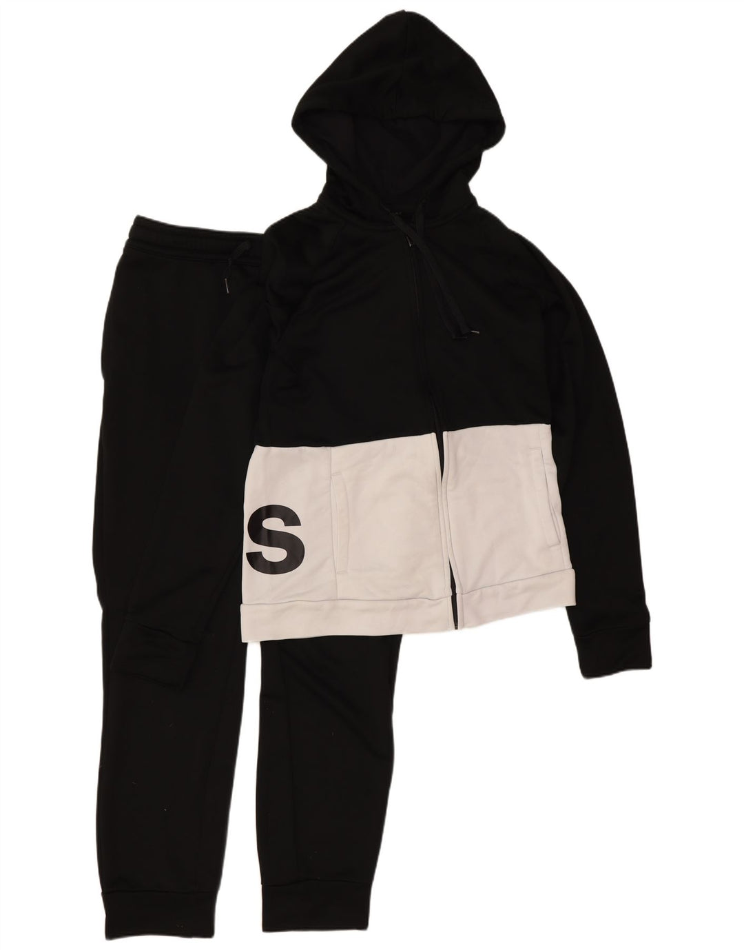 Adidas Graphic Full Tracksuit UK 12/14 Medium Black Colourblock