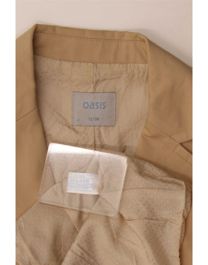 Oasis Dame 2 Button Blazer Jacket UK 12 Medium Beige Polyester Classic
