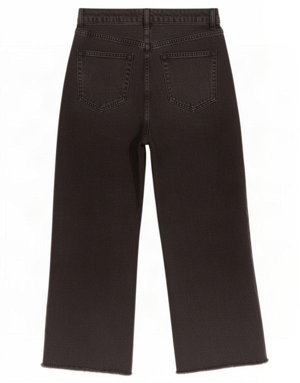 Topshop Womens Crop Højtaljede jeans med brede ben W26 L24 Grå