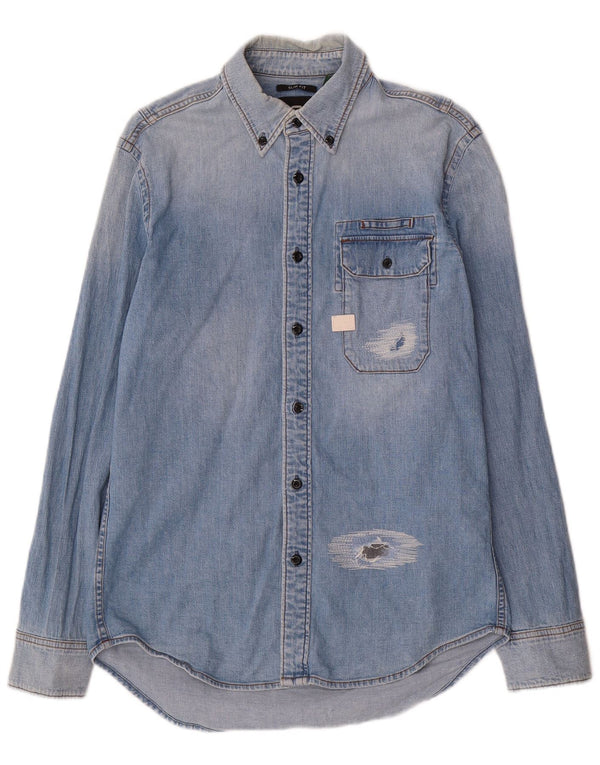 G-Star Herre Slim Fit Denim Shirt Medium Blue Bomuld