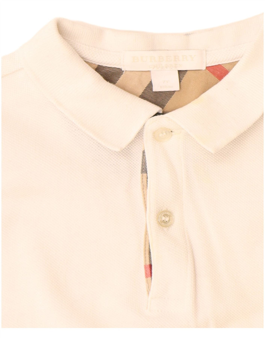 Burberry Boys poloshirt 6-7 år hvid bomuld