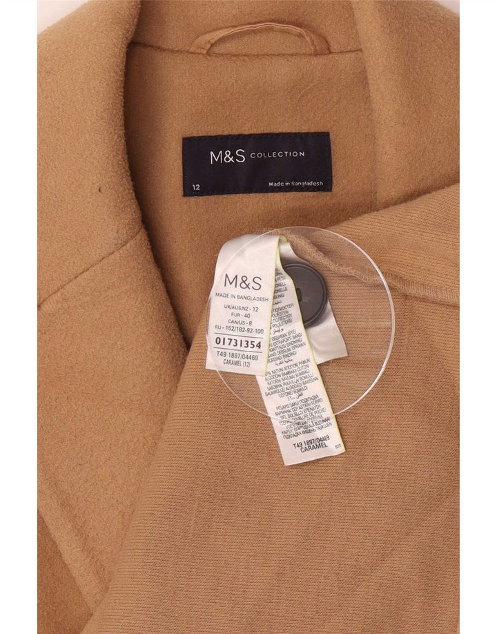Marks & Spencer Dameoverfrakke UK 12 Medium Brun Polyester
