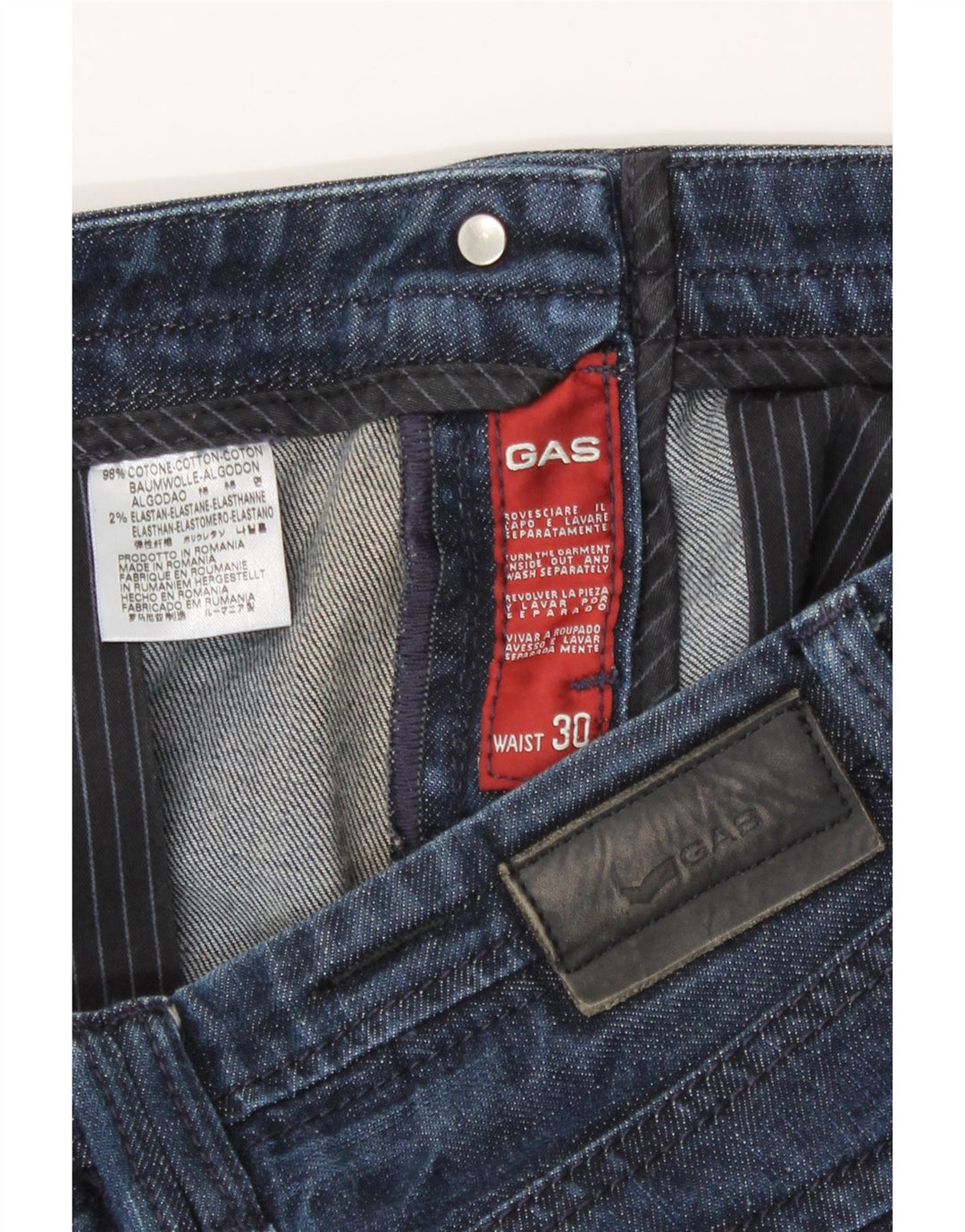 Gas Dame Slim Jeans W30 L29 Marineblå Bomuld