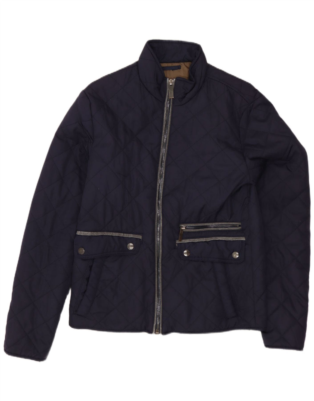 ZARA Quiltet jakke til mænd UK 36 Small Navy Blue