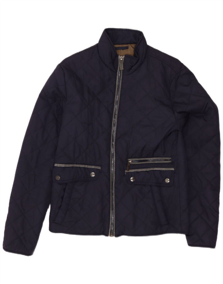 ZARA Quiltet jakke til mænd UK 36 Small Navy Blue