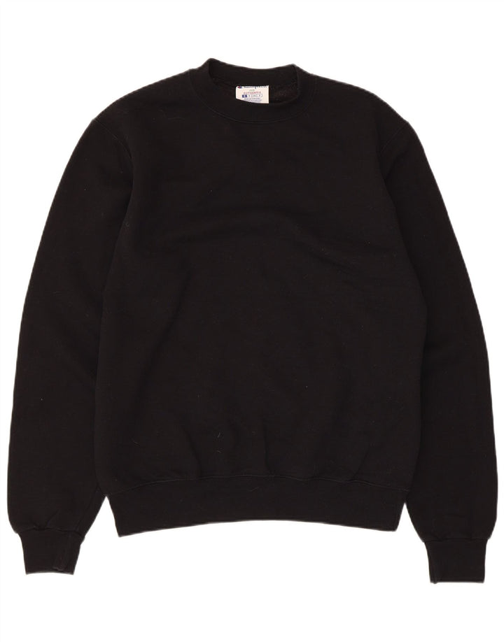 Champion Womens Regular Fit Sweatshirt Jumper UK 10 Small Black Bomuld