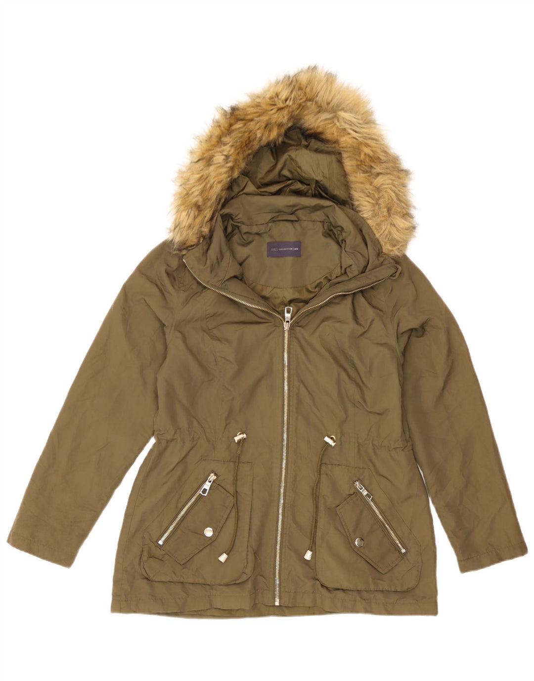 Marks & Spencer Dame Hætte Oversized regnjakke UK 8 Small Khaki