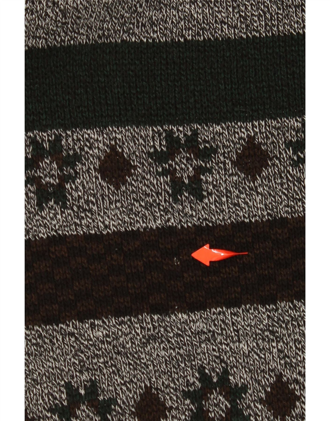 VINTAGE Herre Zip Neck Jumper Sweater Stor Grå Stribet