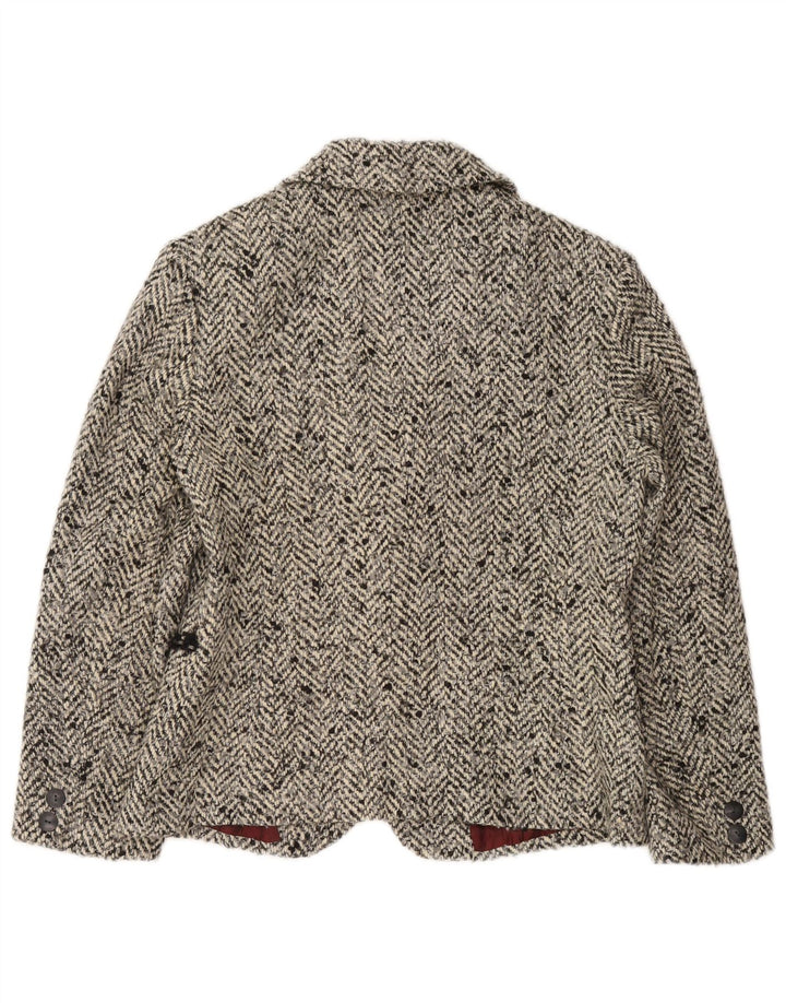 Vintage dame 2-knaps blazerjakke IT 46 Stor grå sildebensuld