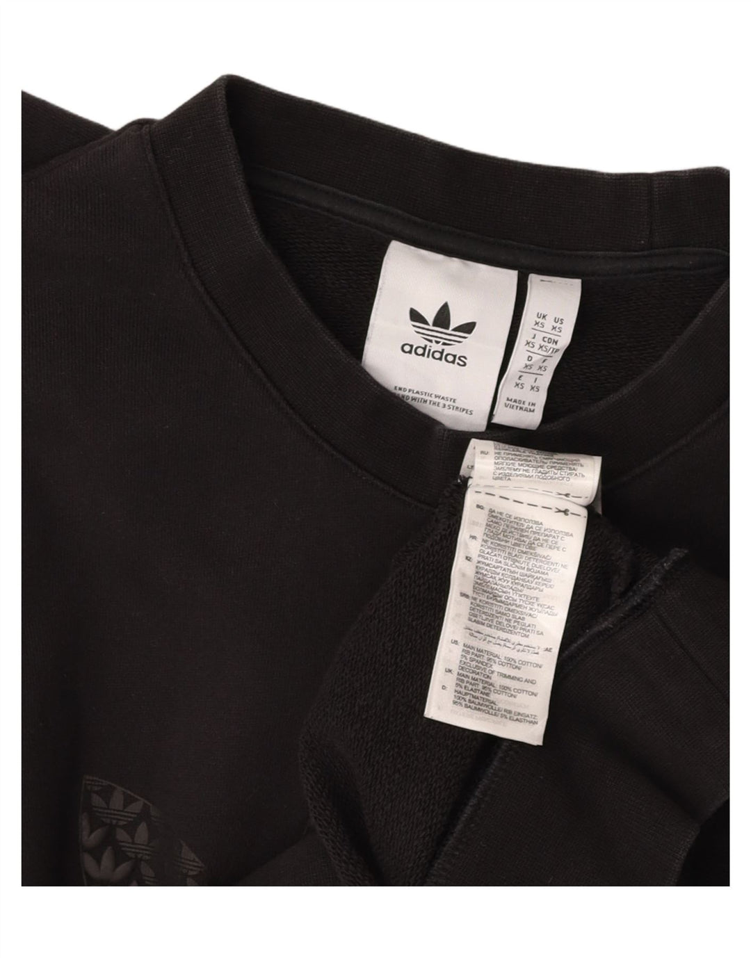 ADIDAS grafisk sweatshirt til mænd XS Sort bomuld