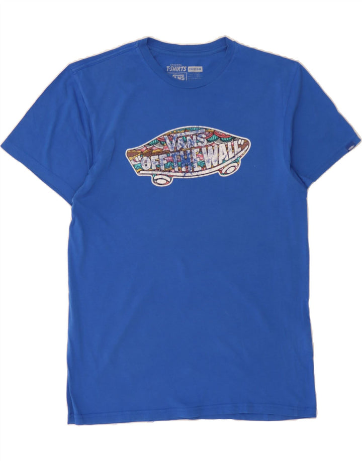 VANS Mens Custom Fit Graphic T-Shirt Top Medium Blue Cotton Vintage Vans and Second-Hand Vans from Messina Hembry 