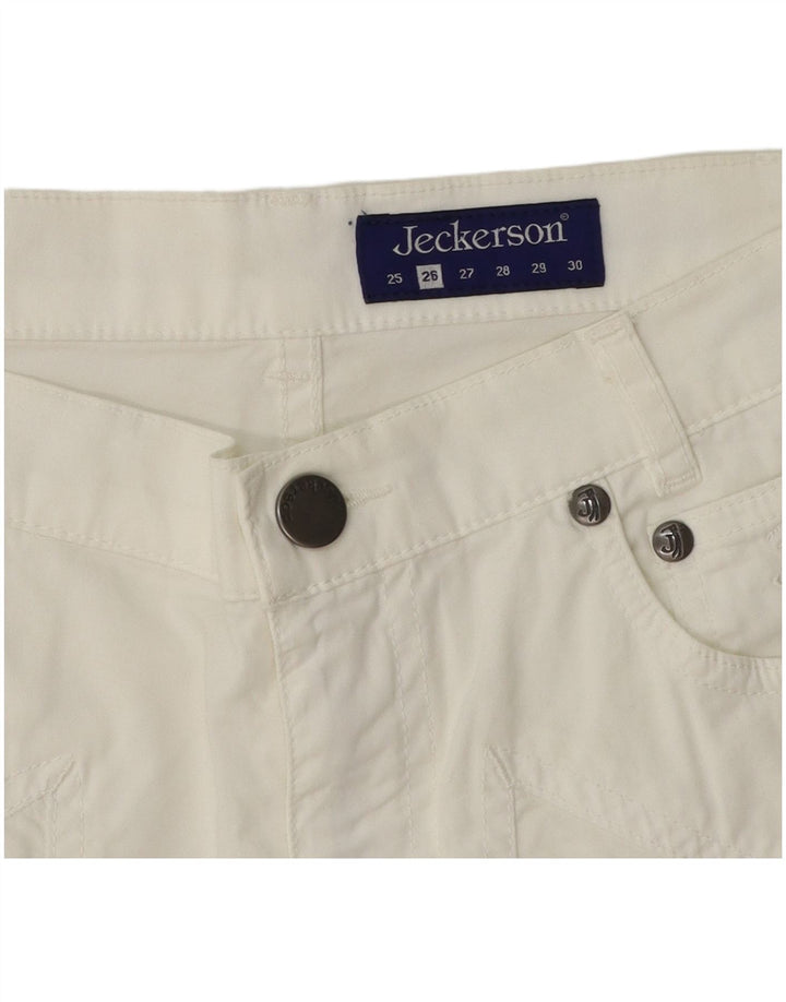Jeckerson Bermuda Shorts til kvinder W26 Små hvide bomuld
