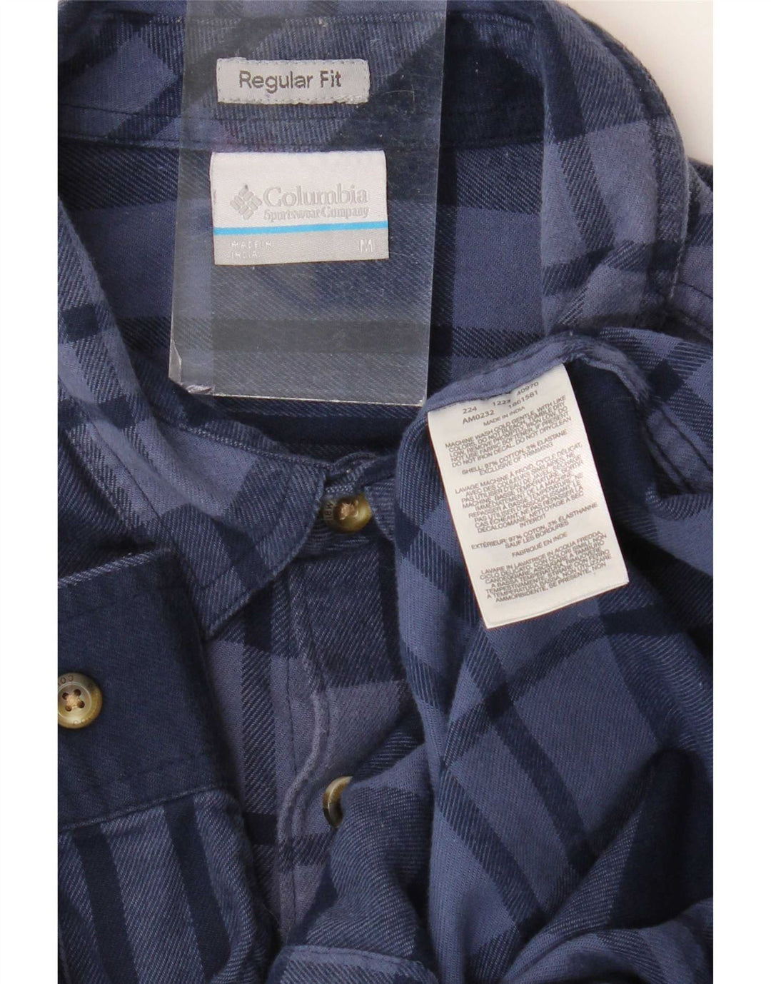 Columbia Herre Omni-Wick Regular Fit Flanelskjorte Medium Navy Blue Check