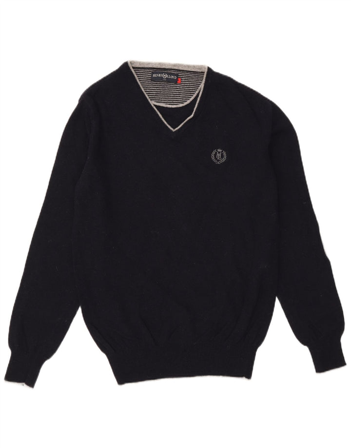 Henri Lloyd Herre V-hals sweater Medium Sort Uld