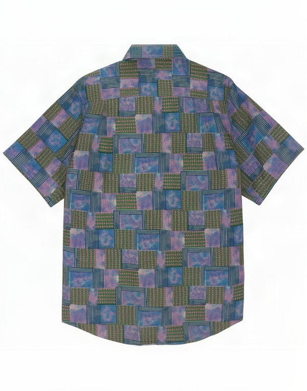 Azzurra Kortærmet Herreskjorte Medium Flerfarvet Patchwork