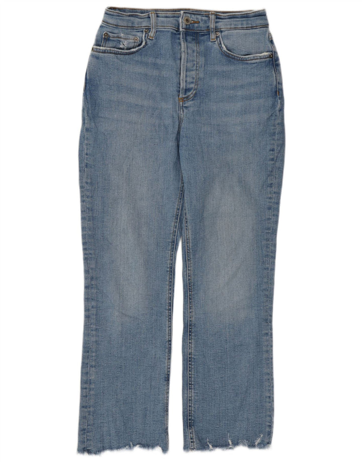 Zara Womens Crop Straight Jeans EU 38 Small W28 L26 Blue