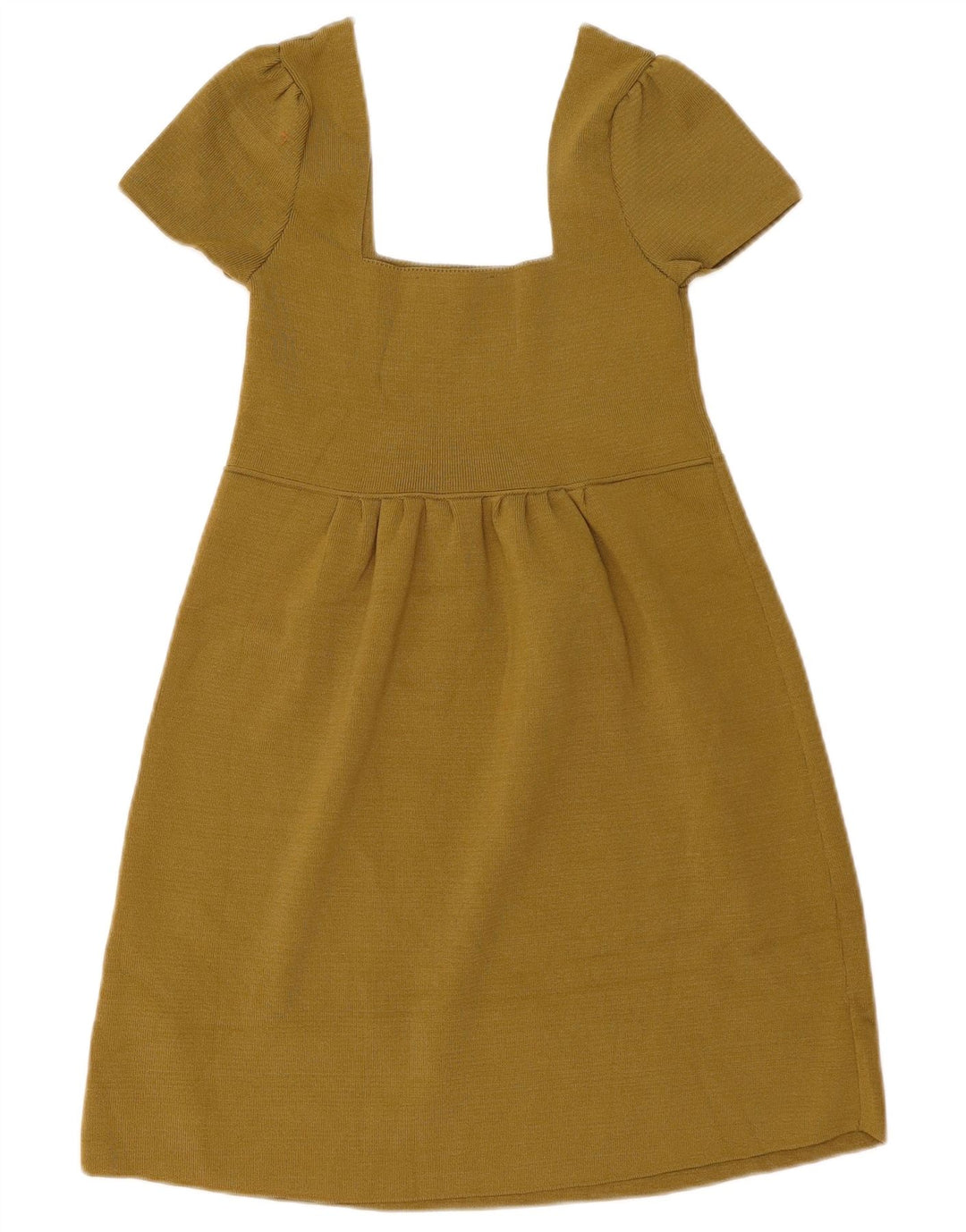 Zara Dame A-Line Kjole UK 4 XS Khaki Polyamid