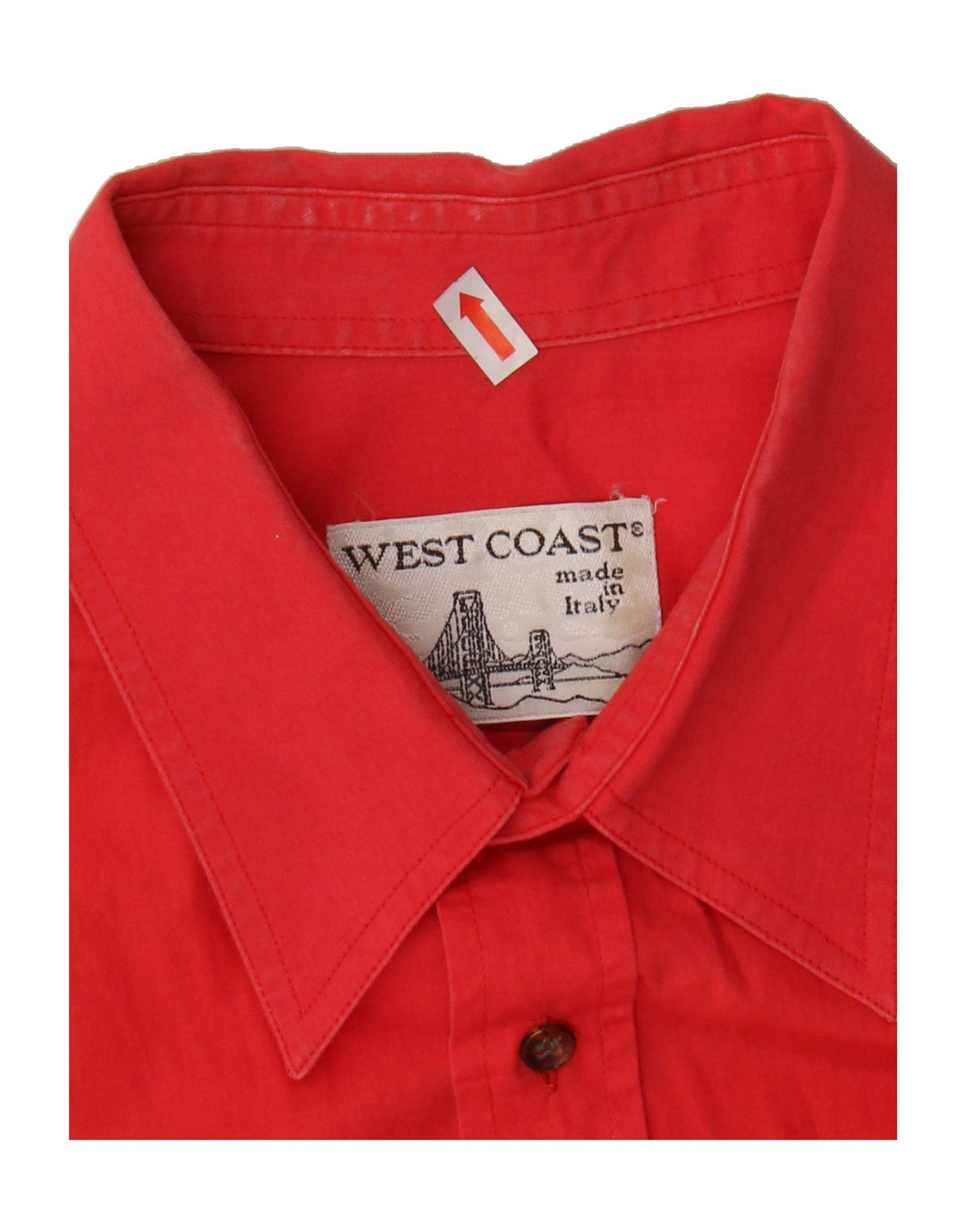 WEST COAST Mens Short Sleeve Shirt XL Red Cotton Vintage West Coast and Second-Hand West Coast from Messina Hembry 