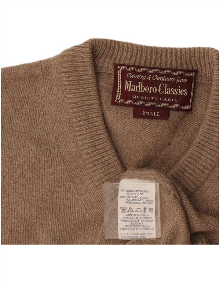 Marlboro Classics Herre V-hals sweater lille beige uld