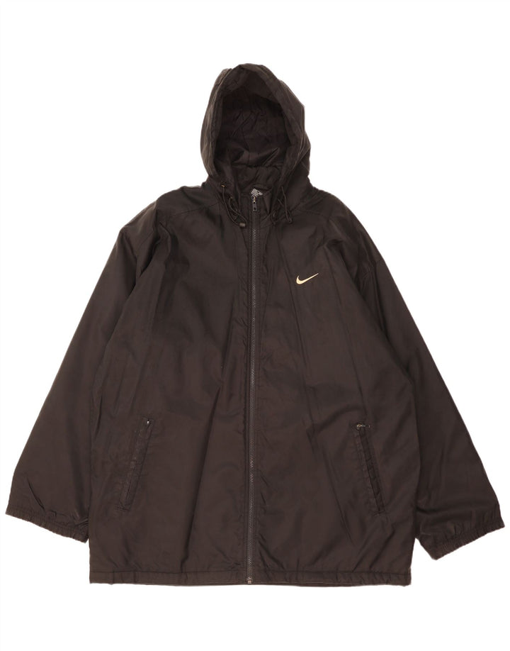 Nike Herre grafisk vindjakke med hætte UK 42/44 Stor sort polyester