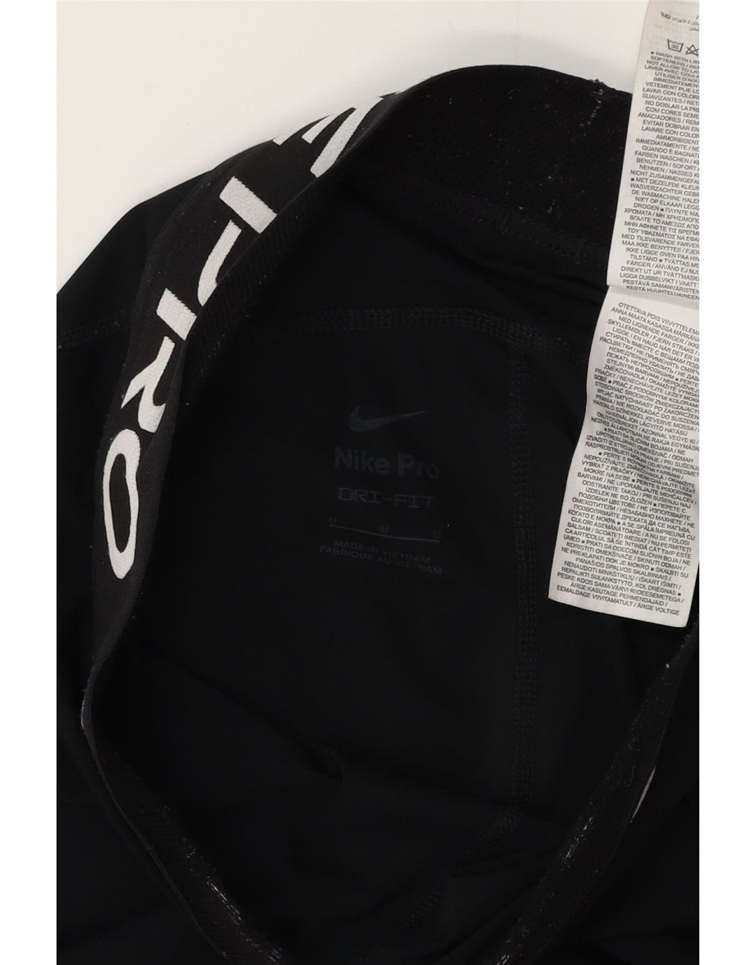 NIKE Dri Fit grafiske leggings til kvinder UK 12 Medium Black Polyester