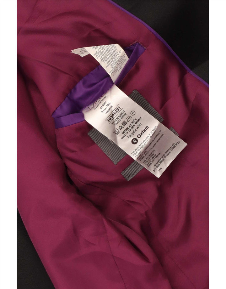 Marks & Spencer Herre 1-knap blazerjakke UK 36 Small Black Polyester