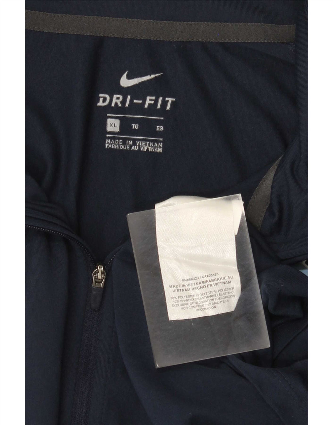 Nike Herre Dri Fit Grafisk Pullover med lynlås-hals Træningsdragt Top XL Marineblå